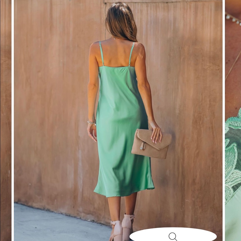 Green Satin Dress